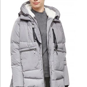 Orolay Women's Thickened Down Jacket Gray Puffer Full Zip Sz 3XL